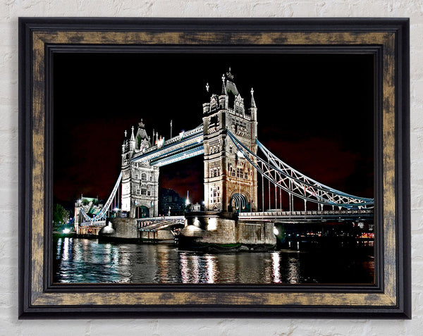 London Tower Bridge Night Lights Framed Print