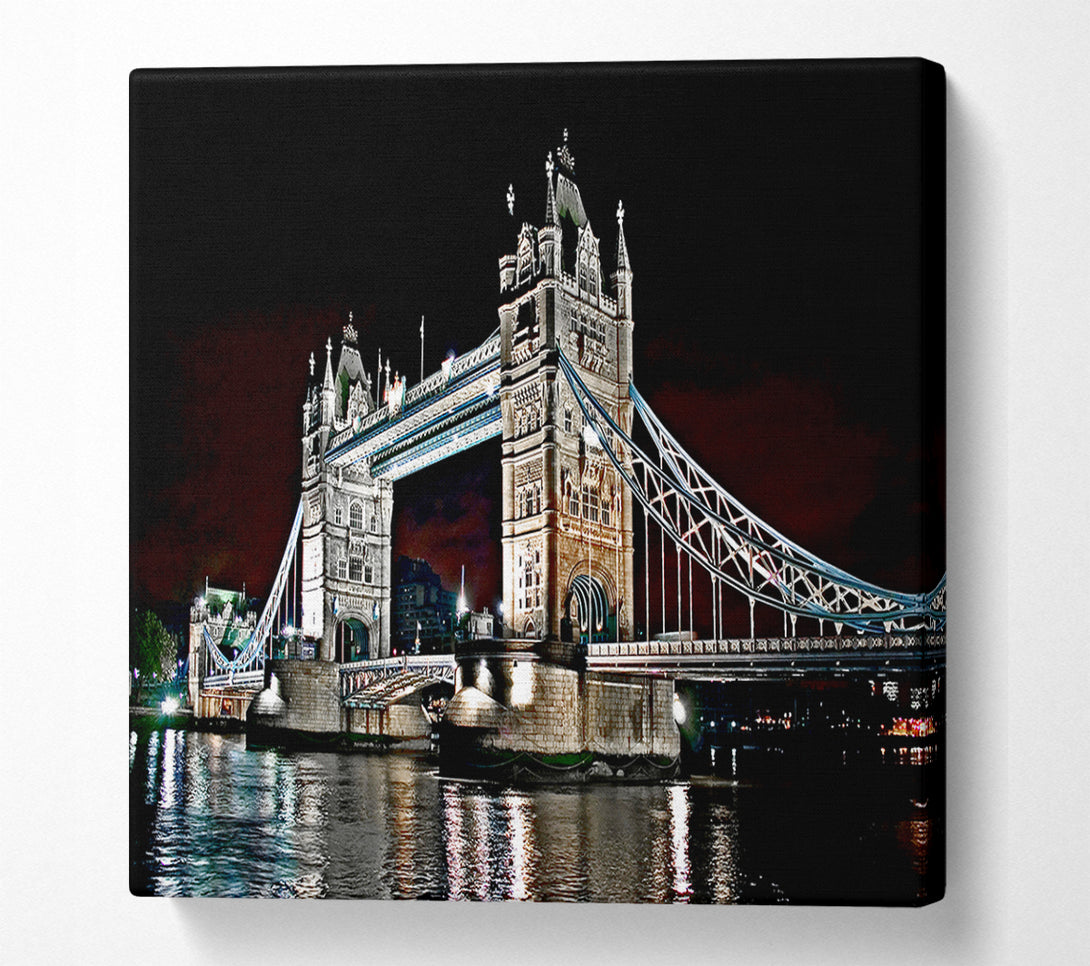  A Canvas Print of London Tower Bridge Night Lights Canvas Print