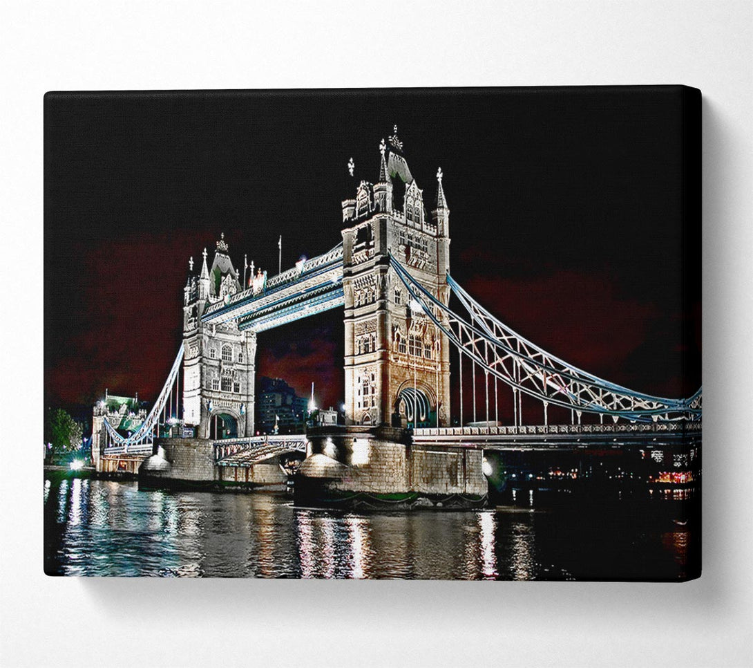  A Canvas Print of London Tower Bridge Night Lights Canvas Print