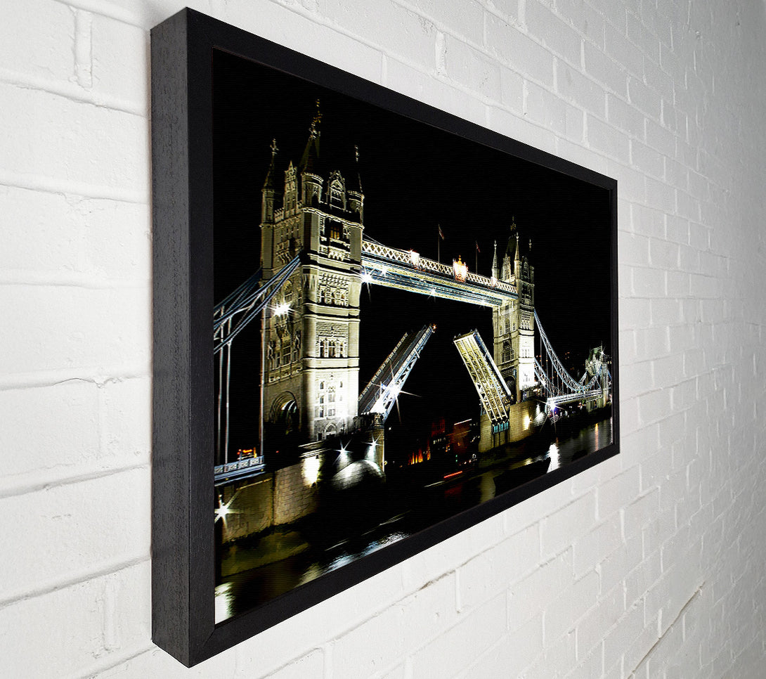  A Canvas Print of London Tower Bridge Night Opening Canvas Art