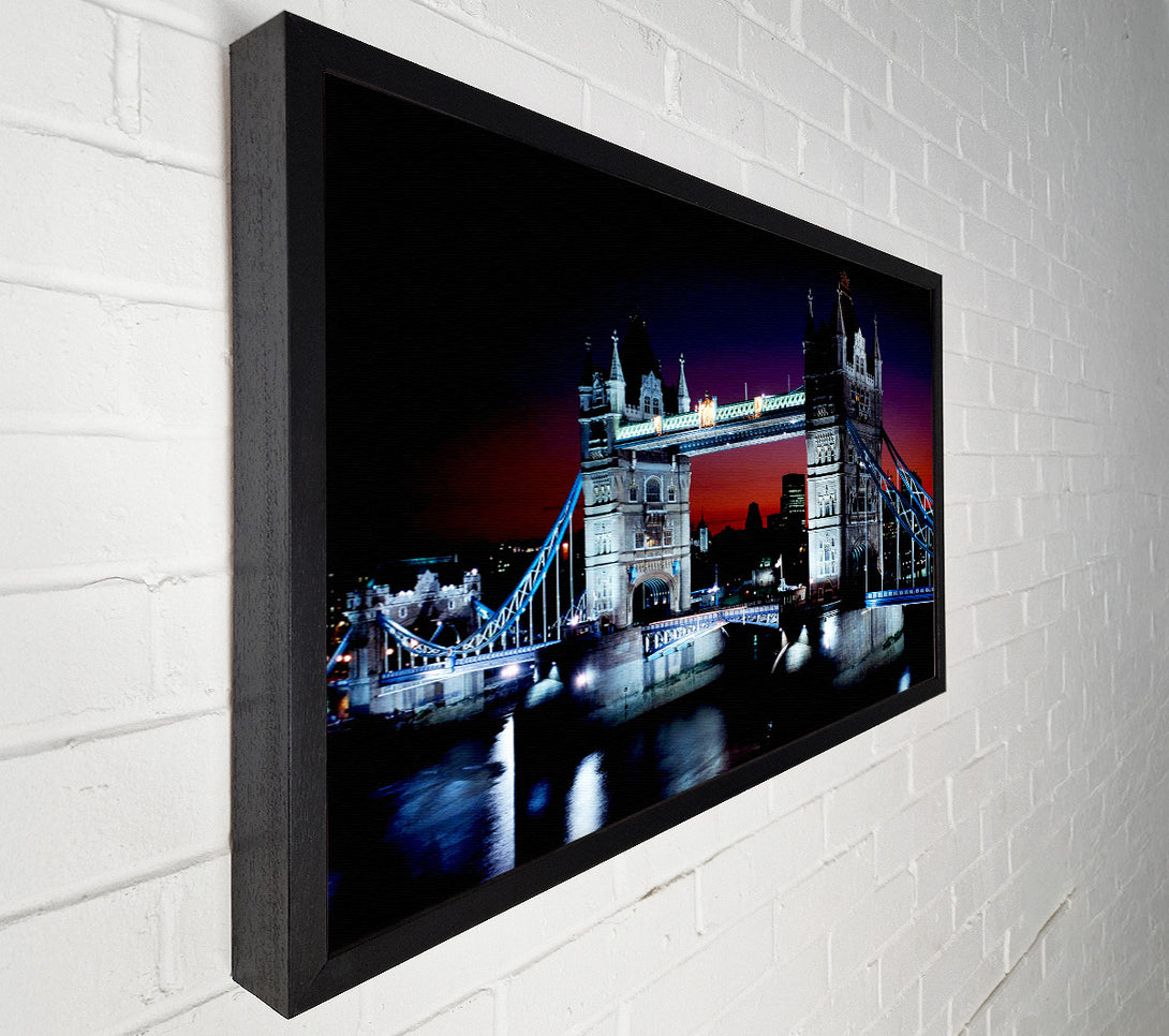  A Canvas Print of London Tower Bridge Night Vision Canvas Art