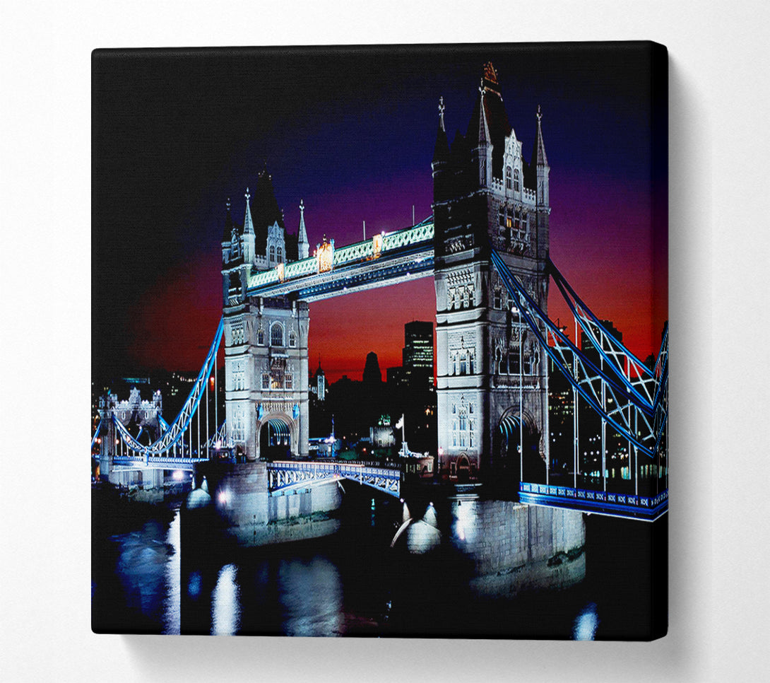  A Canvas Print of London Tower Bridge Night Vision Canvas Art