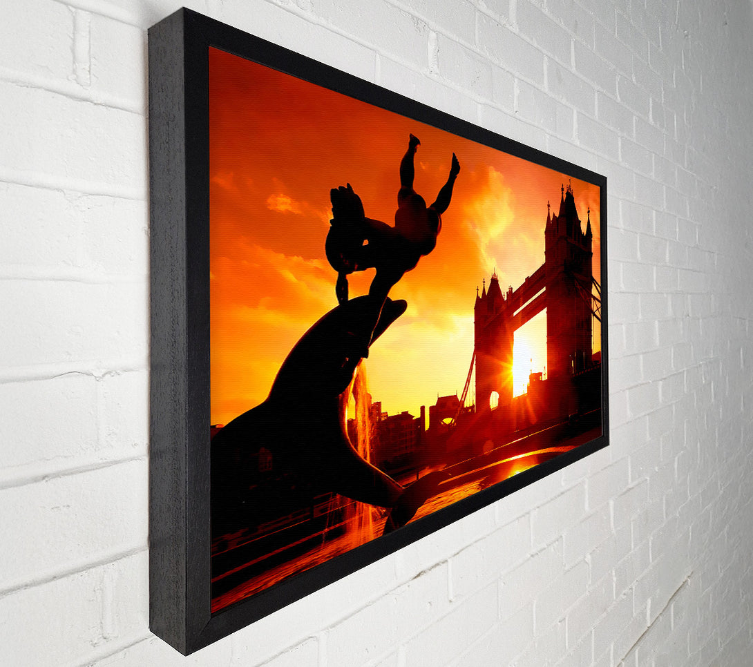  A Canvas Print of London Tower Bridge Statue Canvas Print
