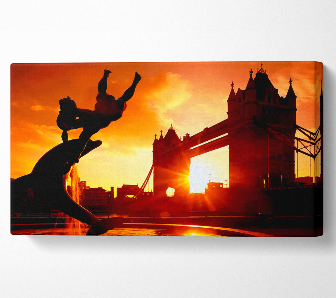  A Canvas Print of London Tower Bridge Statue Canvas Print