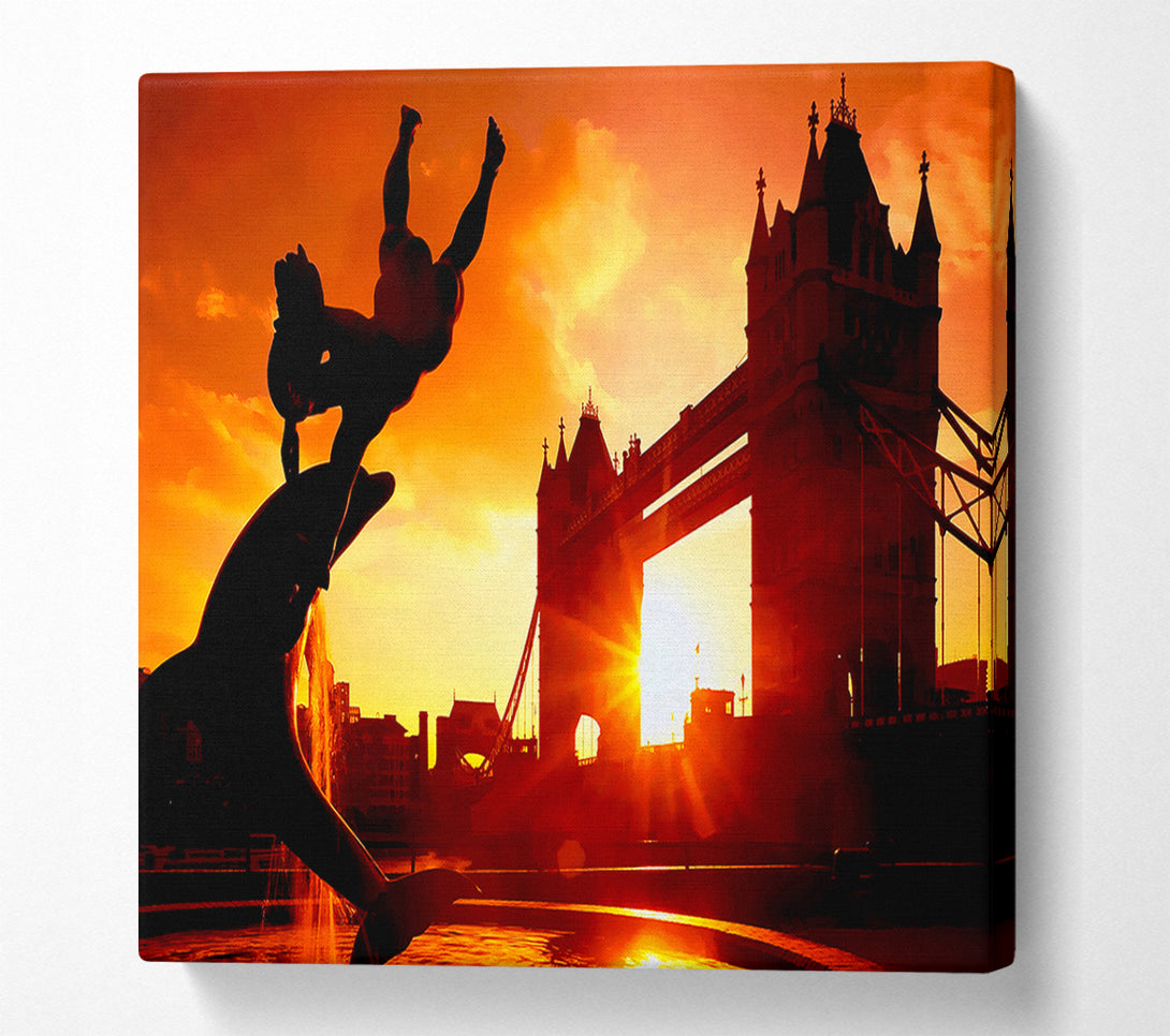  A Canvas Print of London Tower Bridge Statue Canvas Print