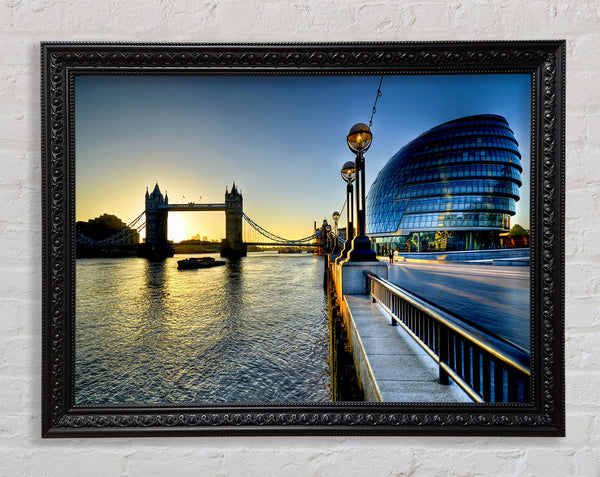 London Tower Bridge Sunset Framed Print