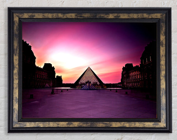 Louvre Museum At Sunset Framed Print