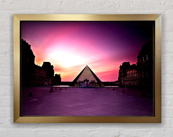 Louvre Museum At Sunset Framed Print