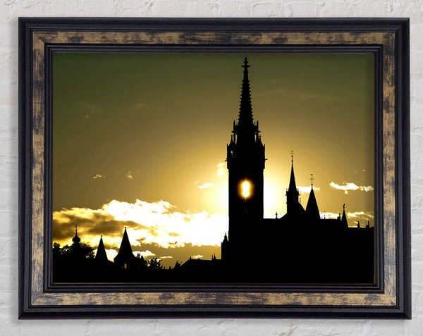 Matthias Church Silhouette Framed Print