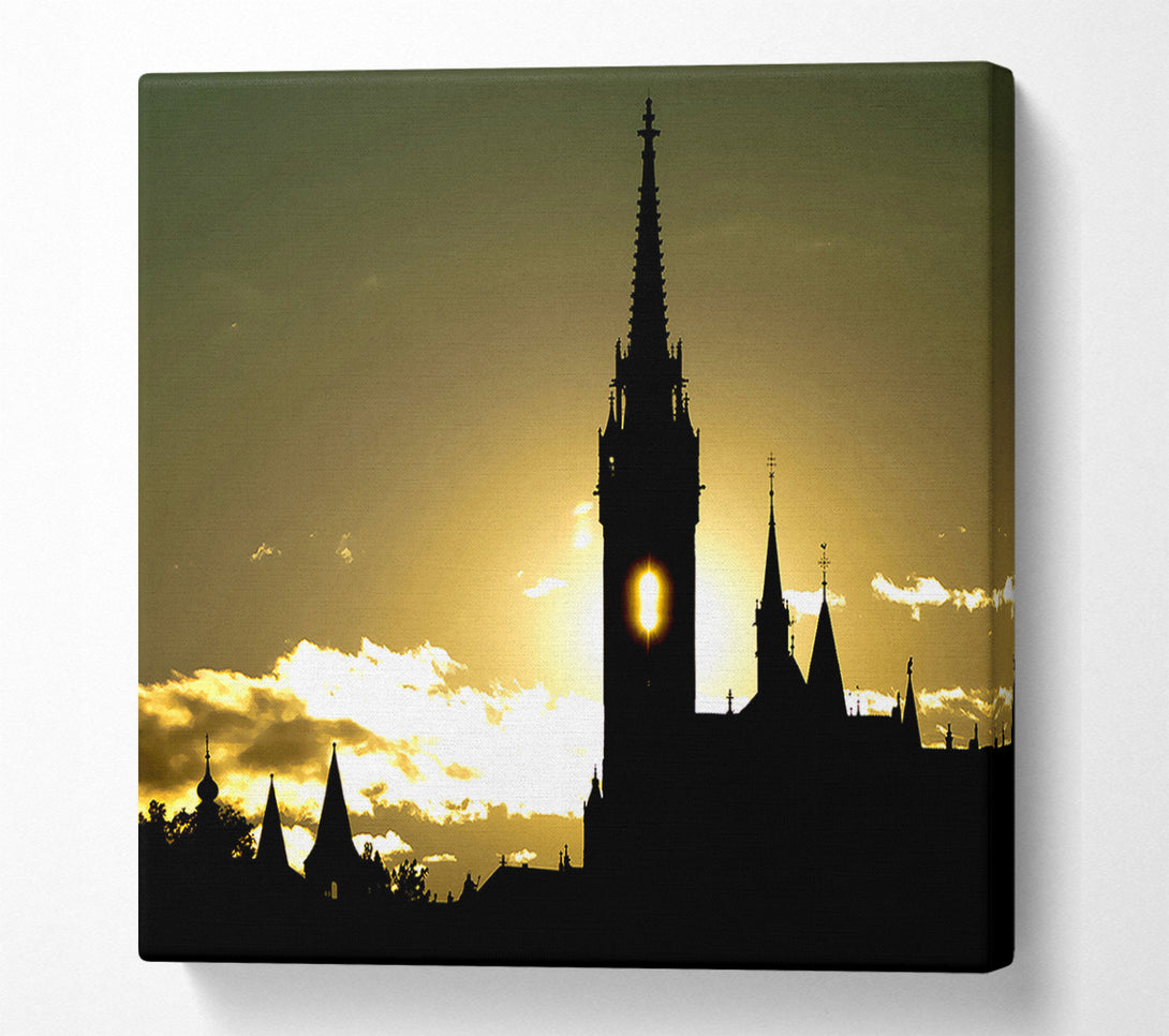  A Canvas Print of Matthias Church Silhouette Canvas Art