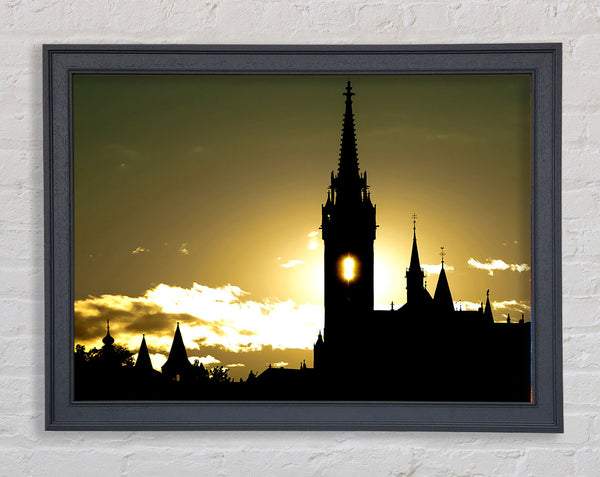 Matthias Church Silhouette Framed Print