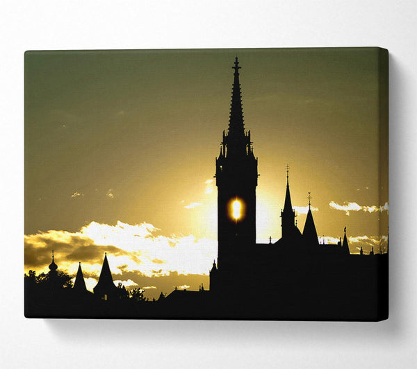  A Canvas Print of Matthias Church Silhouette Canvas Art