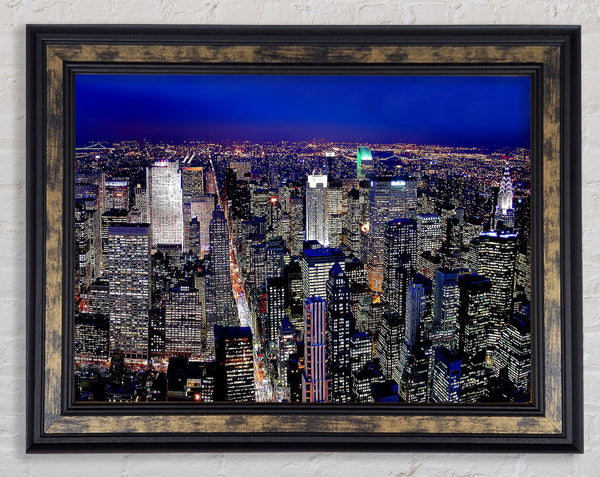 Metroplis Blue Framed Print