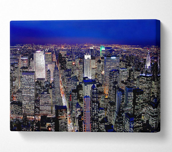  A Canvas Print of Metroplis Blue Canvas Wall Art