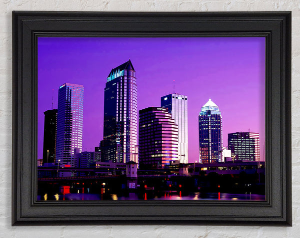 Miami Purple Nights Framed Print