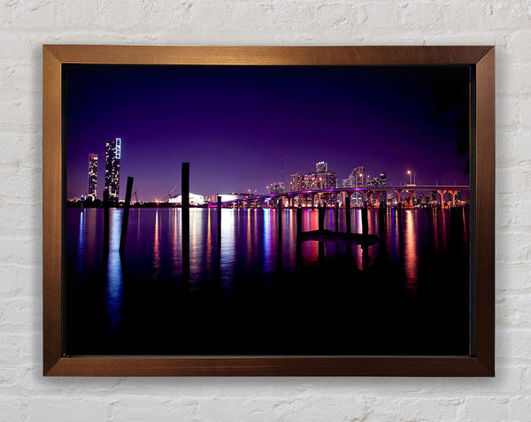 Miami Skyline Framed Print