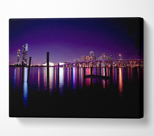 A Canvas Print of Miami Skyline Canvas Art
