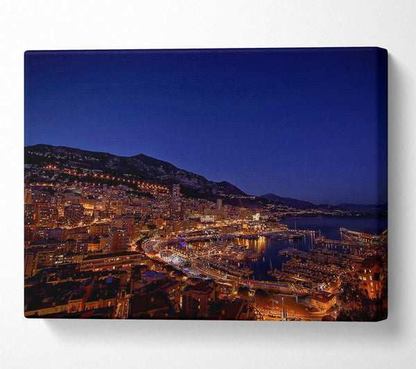  A Canvas Print of Monte Carlo Night Lights Canvas Art
