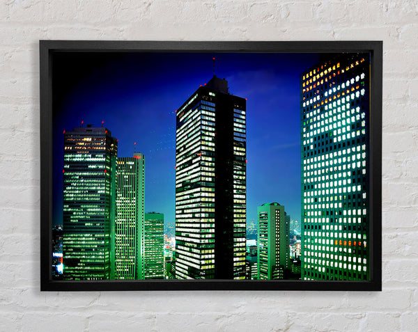 Neon City Framed Print