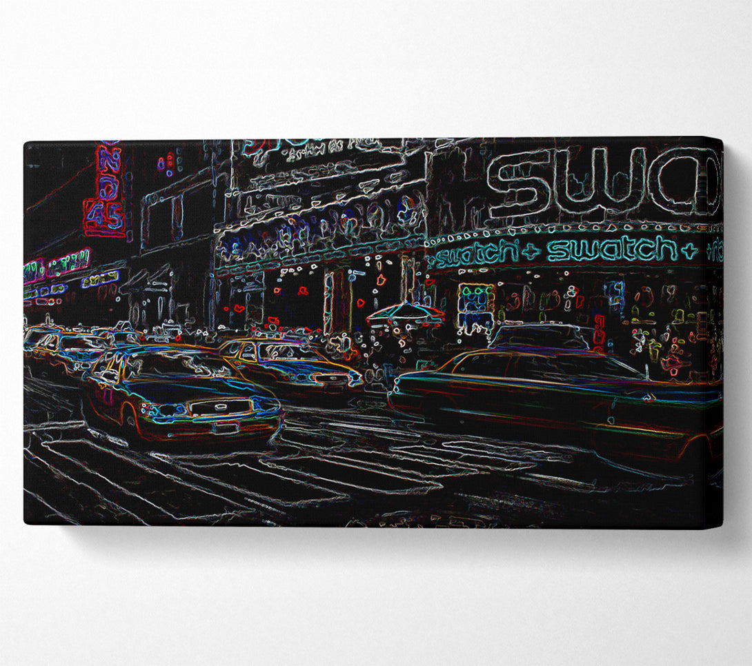  A Canvas Print of New York Psychedelic Canvas Print