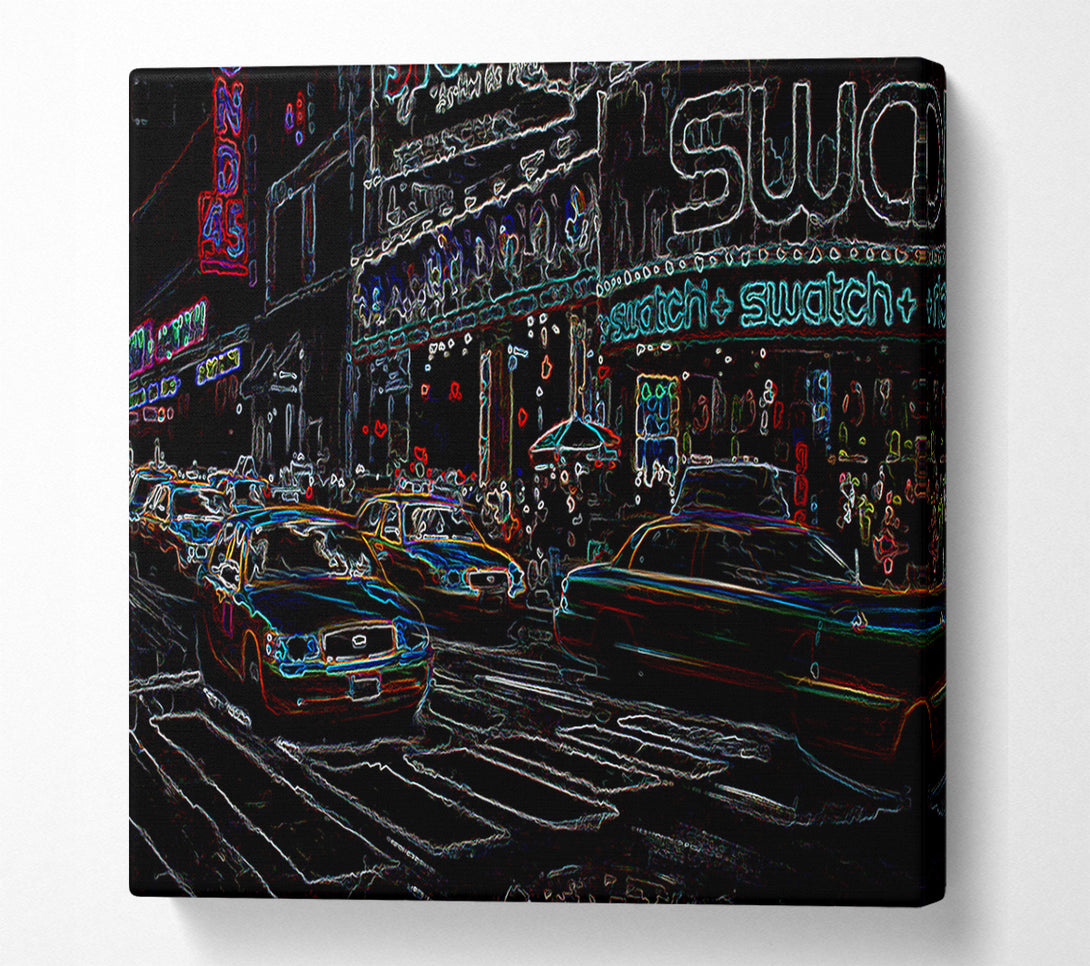  A Canvas Print of New York Psychedelic Canvas Print