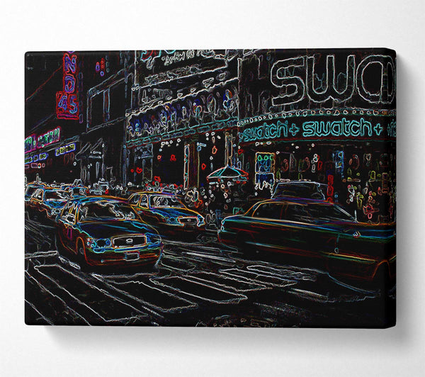  A Canvas Print of New York Psychedelic Canvas Print