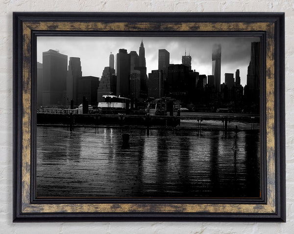 Hudson River New York B n W Framed Print