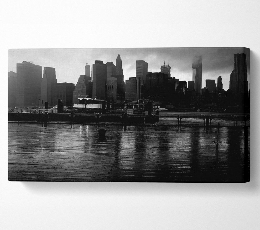  A Canvas Print of Hudson River New York B n W Canvas Art