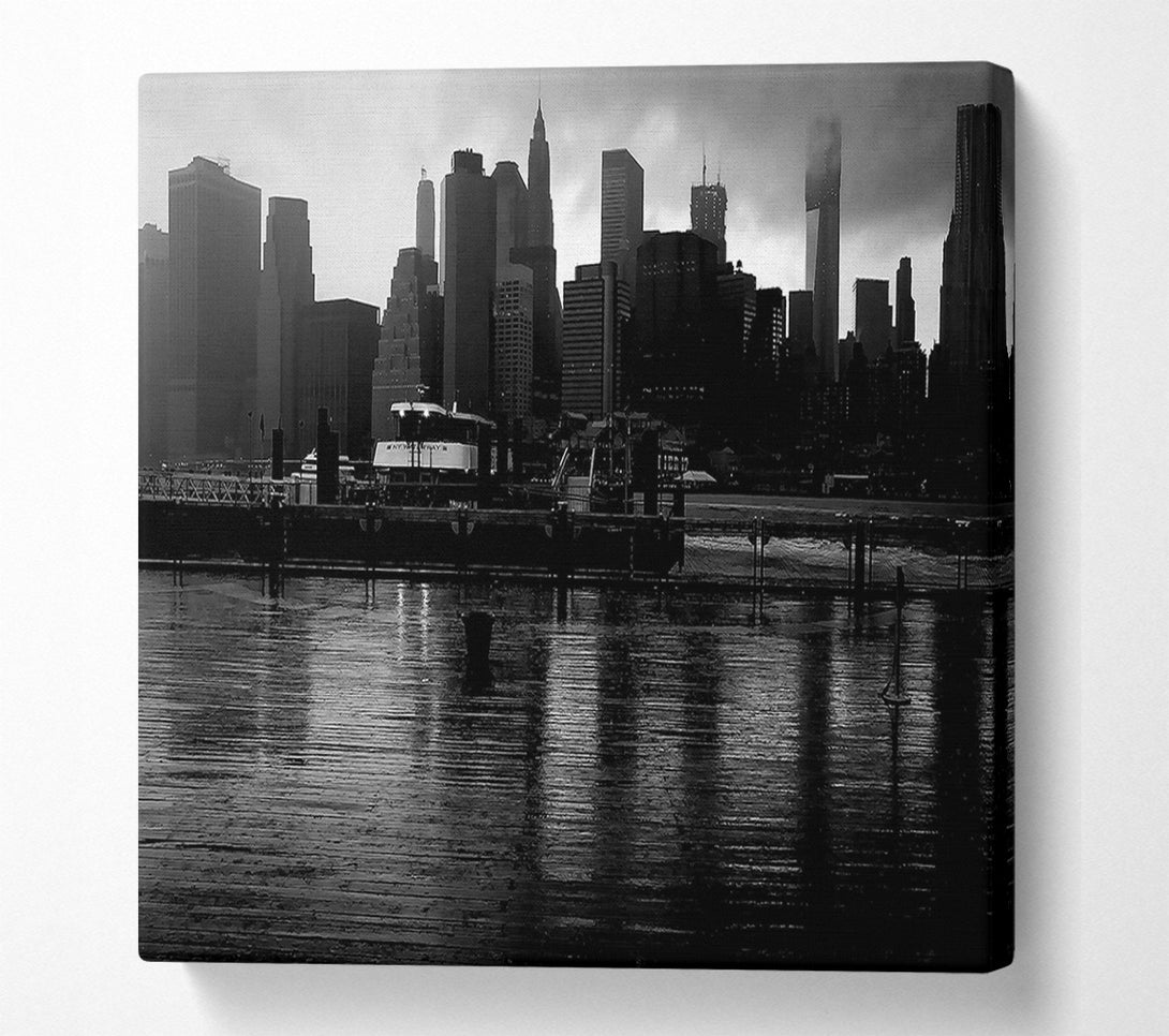  A Canvas Print of Hudson River New York B n W Canvas Art