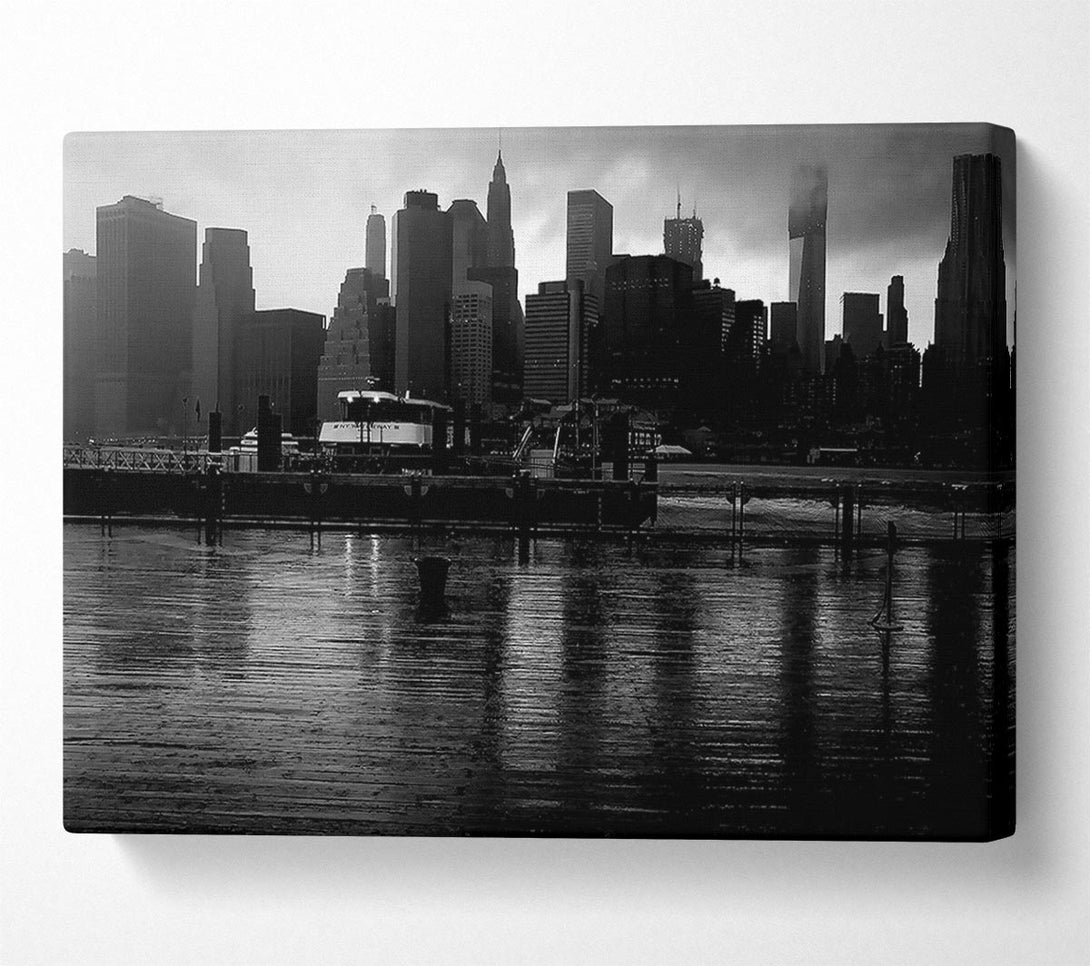  A Canvas Print of Hudson River New York B n W Canvas Art
