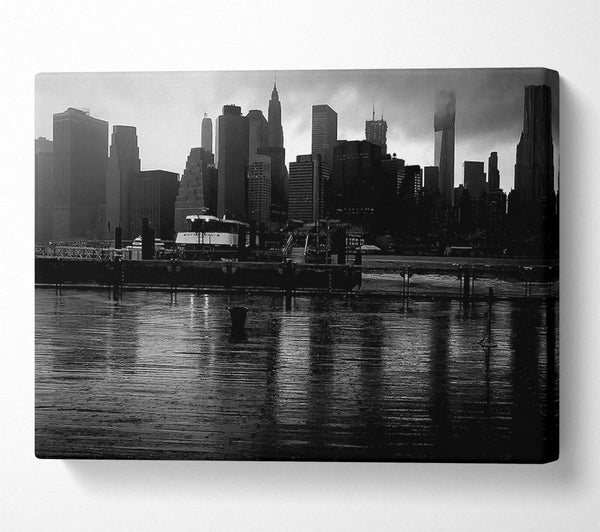  A Canvas Print of Hudson River New York B n W Canvas Art