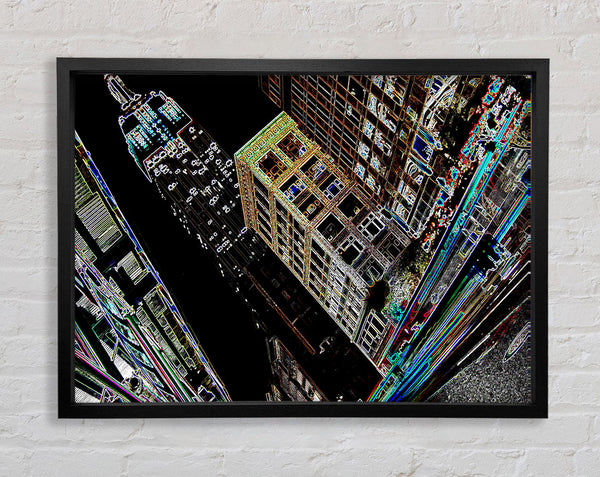 New York 5Th Ave Empire State Framed Print