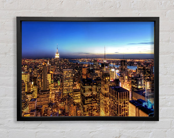 New York At Dusk Framed Print