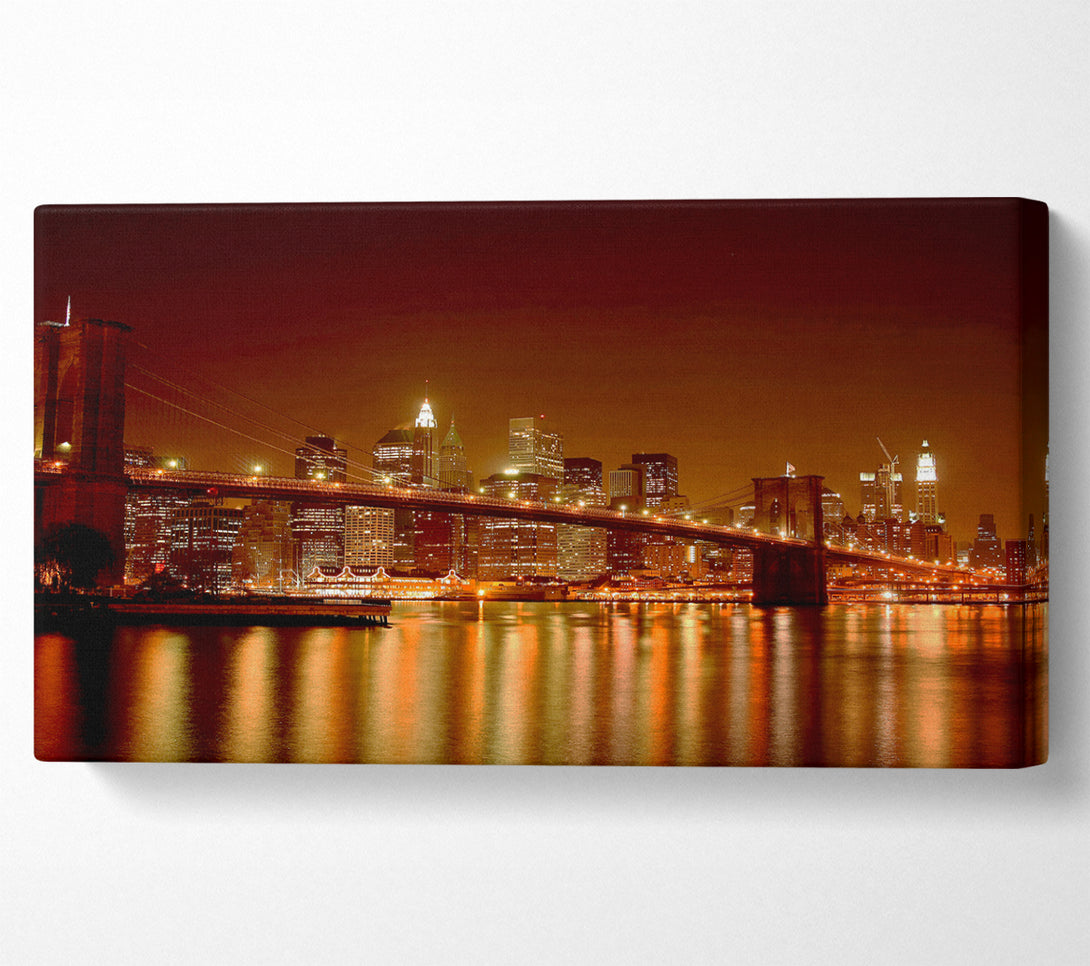  A Canvas Print of New York Bridge Glow Canvas Wall Art