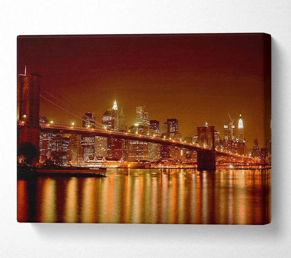  A Canvas Print of New York Bridge Glow Canvas Wall Art