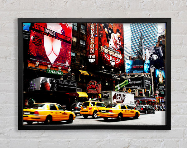 New Yorker Yellow Cabs am Broadway bei Tag