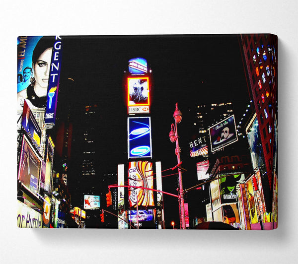  A Canvas Print of New York Broadway Night Lights Canvas Wall Art