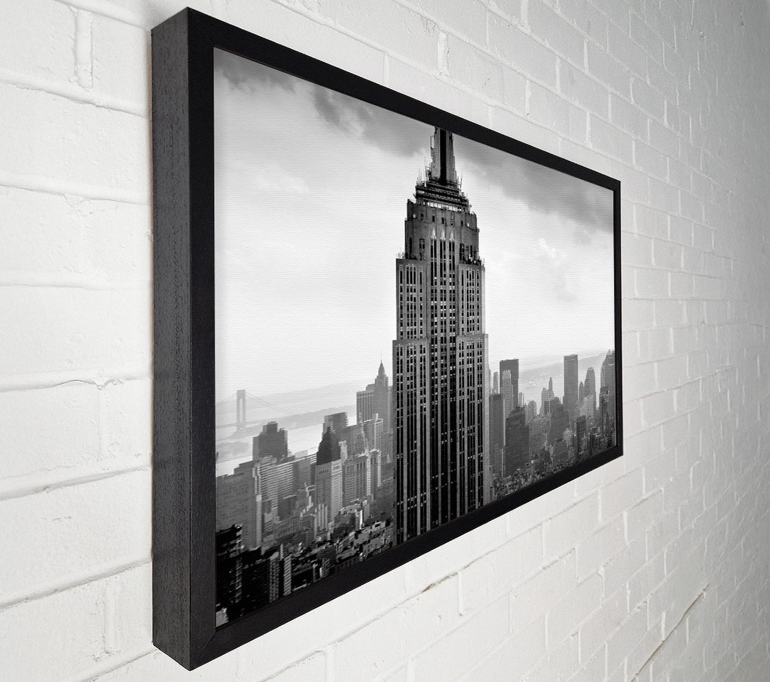  A Canvas Print of New York City Empire State B n W Skies Canvas Art