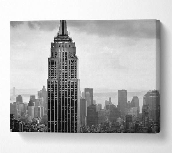  A Canvas Print of New York City Empire State B n W Skies Canvas Art
