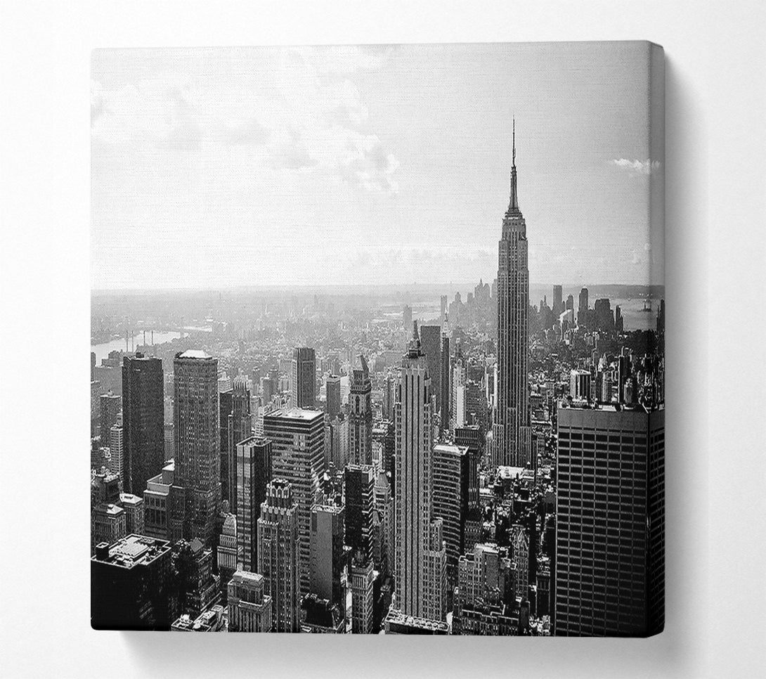  A Canvas Print of New York City Skyscrapers B n W Canvas Wall Art