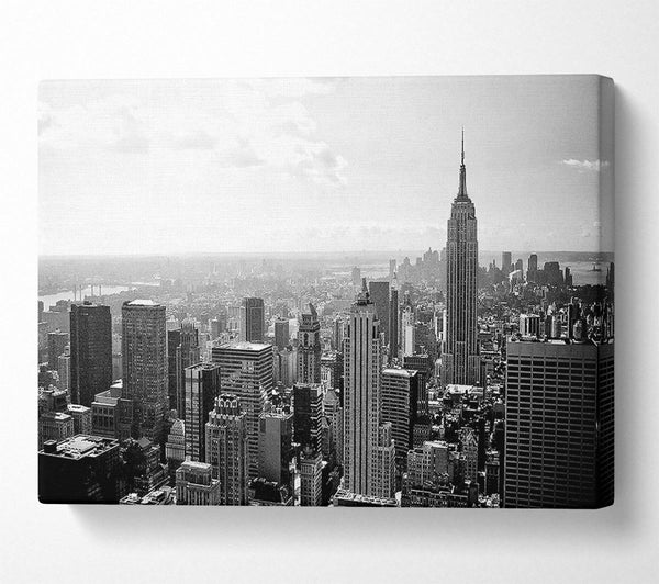  A Canvas Print of New York City Skyscrapers B n W Canvas Wall Art