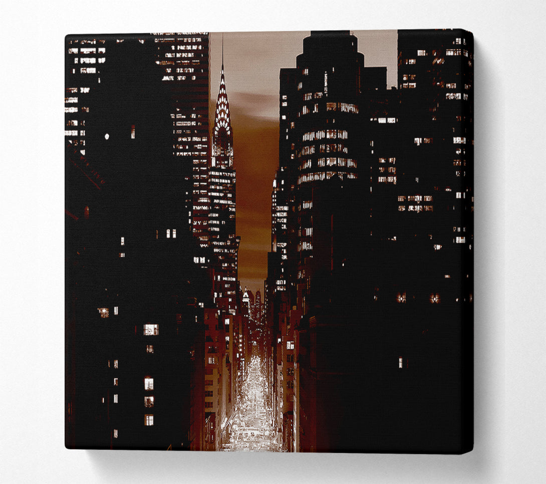  A Canvas Print of New York City 5Th Avenue Brown Canvas Wall Art