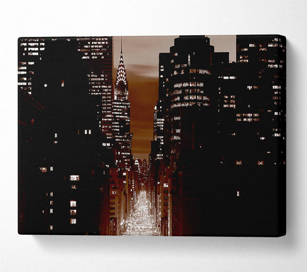  A Canvas Print of New York City 5Th Avenue Brown Canvas Wall Art