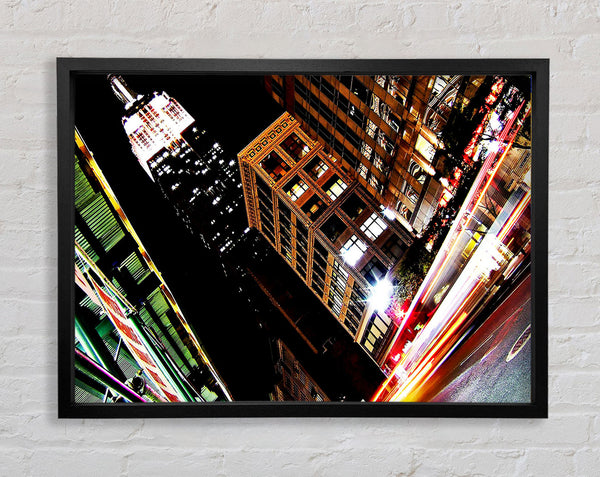 New York City 5Th Avenue Empire State View Framed Print