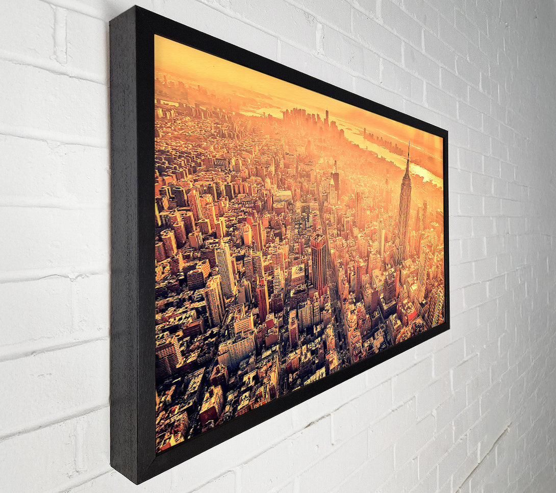  A Canvas Print of New York City Aerial View Retro Canvas Print