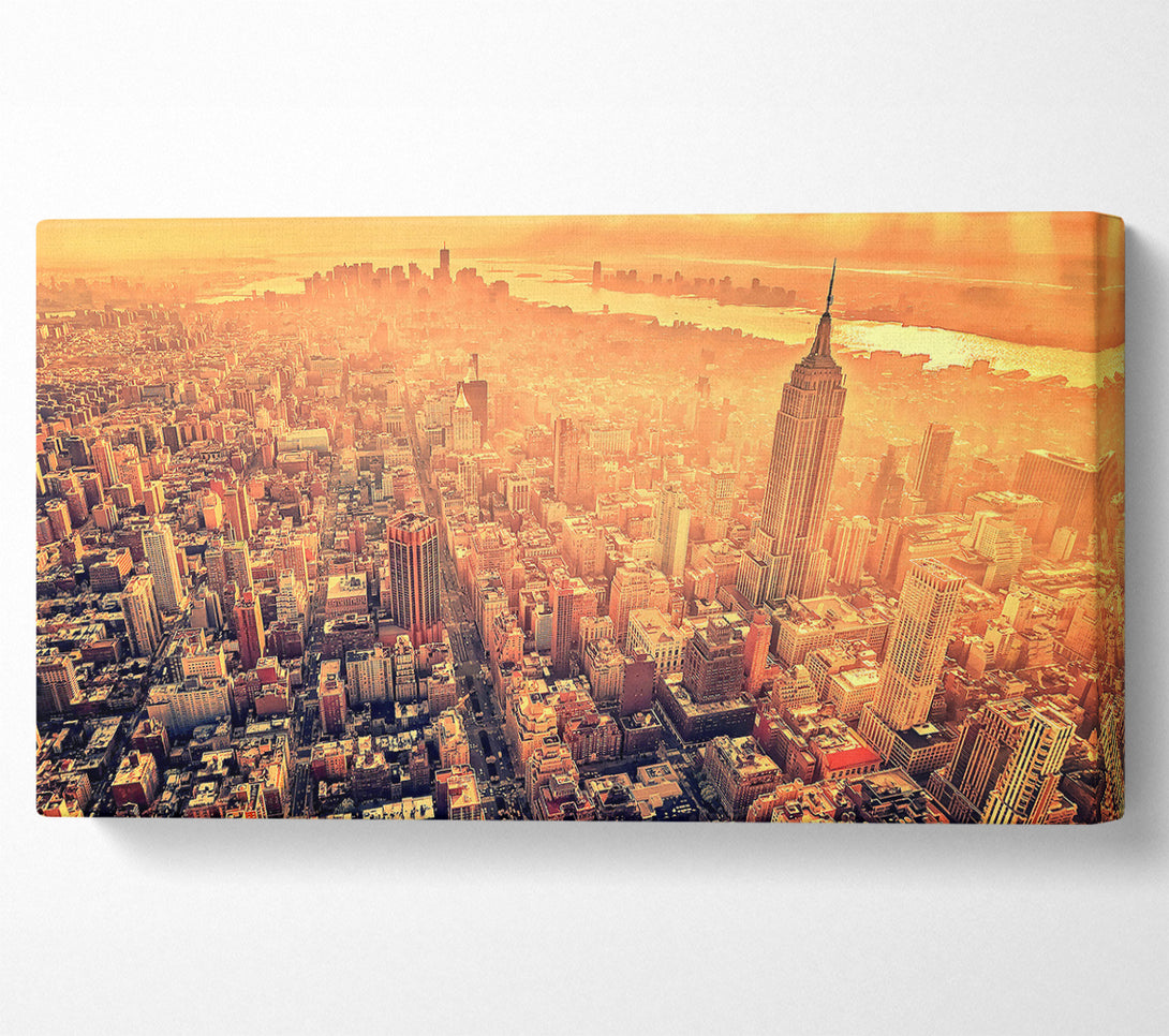  A Canvas Print of New York City Aerial View Retro Canvas Print