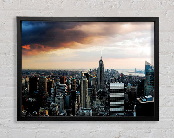 New York City As The Sun Comes Up Framed Print