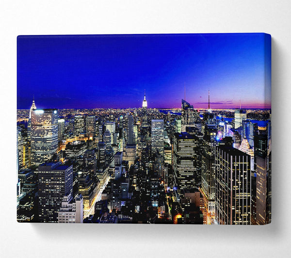  A Canvas Print of New York City Blue Ariel View Canvas Art