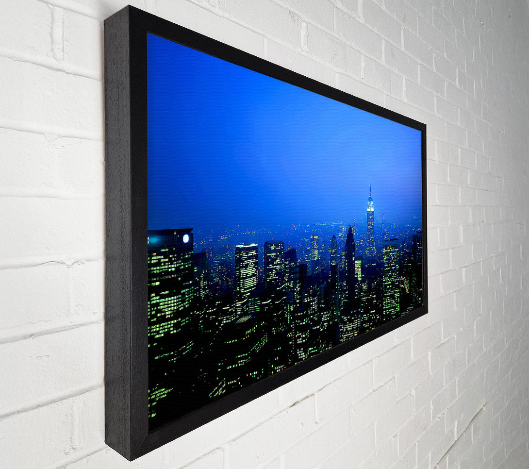  A Canvas Print of New York City Blue Mist At Night Canvas Art