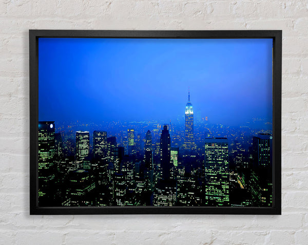 New York City blauer Nebel bei Nacht